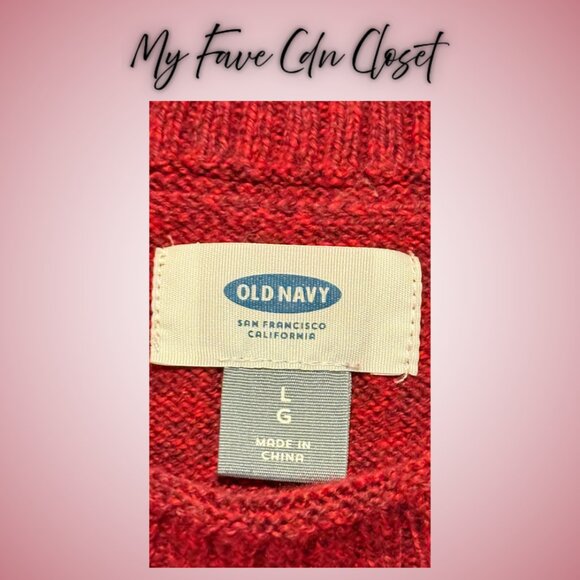 Old Navy Long Knit Red Sweater Ladies L - Picture 7 of 7